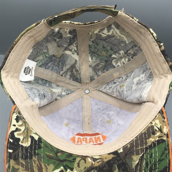 NAPA Auto Parts Outdoors Logo Camo Adjustable Trucker Baseball Strap Back Hat - Picture 6 of 8